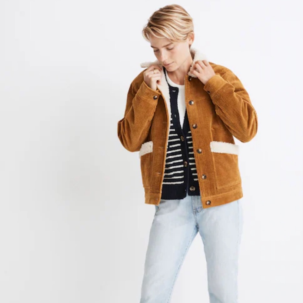 Madewell Corduroy Sherpa-Lined Chore Jacket - Picture 2 of 11